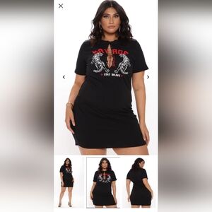 Fashion Nova Black T-Shirt Dress